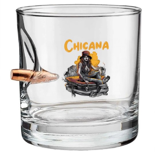 Chicana Lowrider Clothes Mexican American Bullet Whiskey Glasses