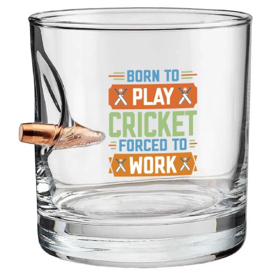 Born to Play Cricket Funny Cricketer Bullet Whiskey Glasses