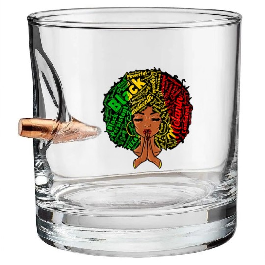 Juneteenth Melanin Natural Clothes Bullet Whiskey Glasses
