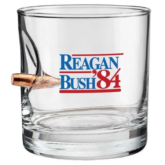 REAGAN BUSH 84 Classic Bullet Whiskey Glasses