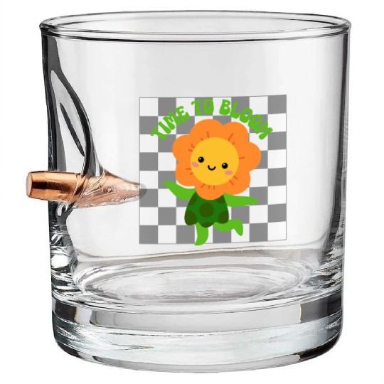 Time to Bloom: Floral Print Design Bullet Whiskey Glasses