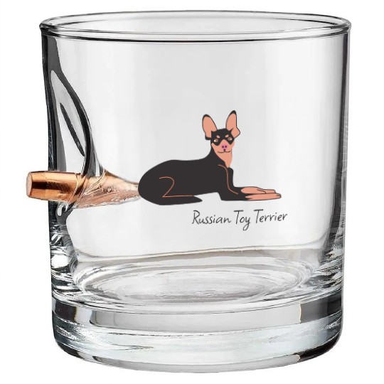 Russian Toy Terrier Bullet Whiskey Glasses