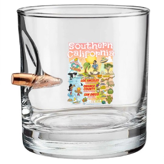 Southern California Paradise Bullet Whiskey Glasses