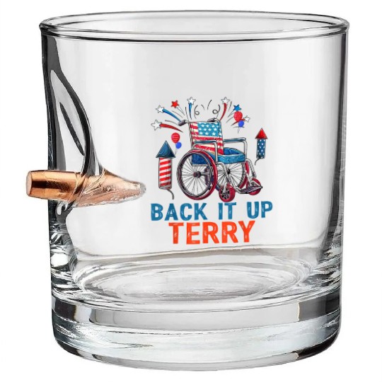 Back Terry Fireworks 4th July Bullet Whiskey Glasses