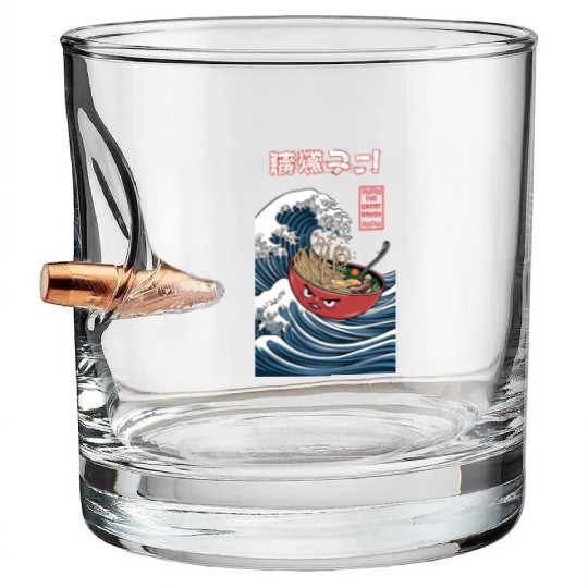 The Great Ramen off Kanagawa Classic Bullet Whiskey Glasses