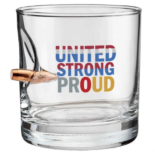 Patriotic United Color Block Design Bullet Whiskey Glasses