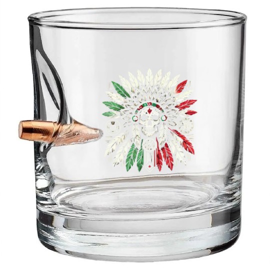 Aztec Warrior Indigenous Mexican Aztec Jaguar Bullet Whiskey Glasses