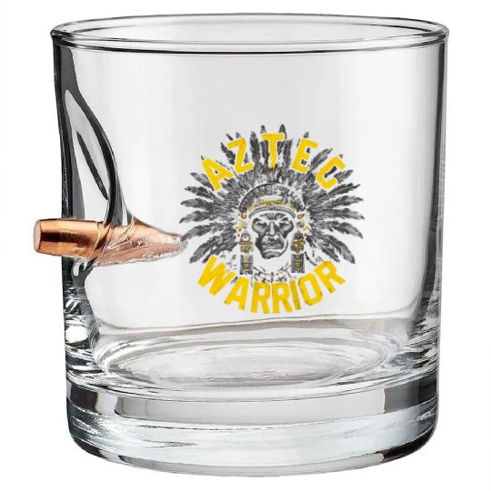 Aztec Warrior Indigenous Mexican Aztec Jaguar Bullet Whiskey Glasses