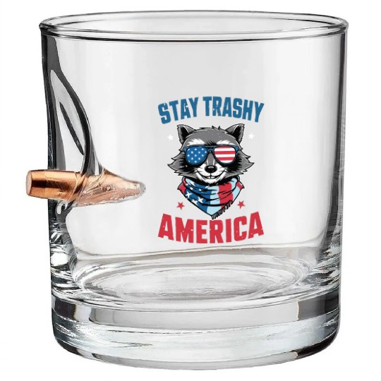 Stay Trashy America Take America Back 4Th Of July Bullet Whiskey Glasses