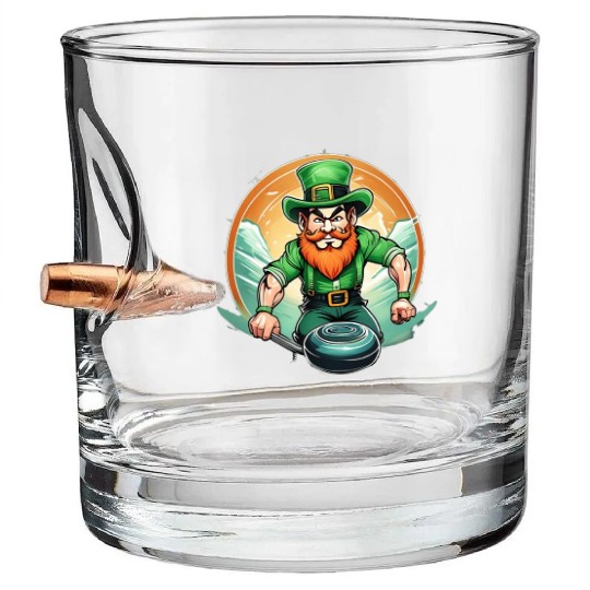 St. Patrick's Day Shamrock St Paddy's Day Curling Bullet Whiskey Glasses