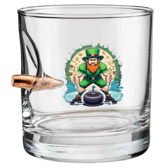 St. Patrick's Day Shamrock St Paddy's Day Curling Bullet Whiskey Glasses