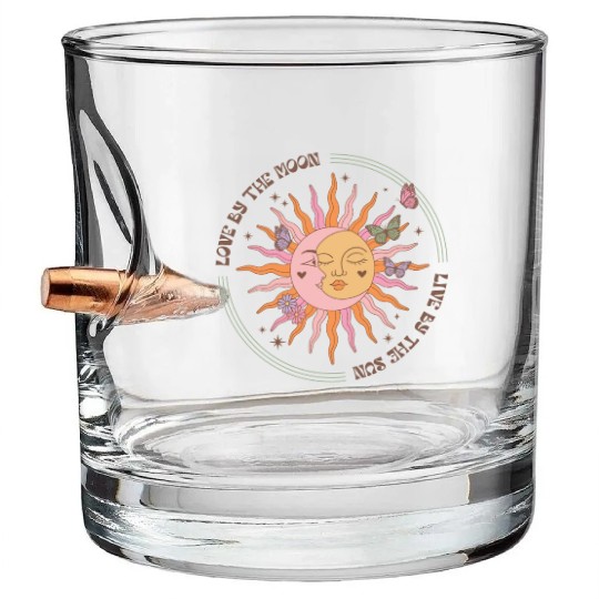 Love By The Moon, Live By The Sun Bullet Whiskey Glasses