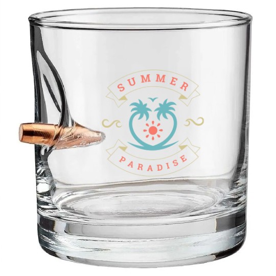Summer Paradise Bullet Whiskey Glasses Design