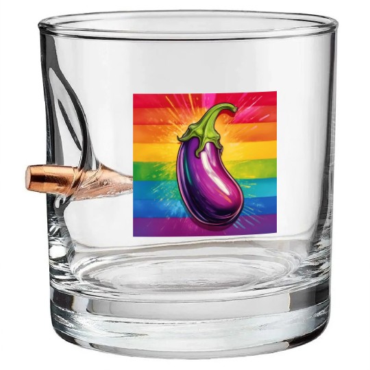 LGBTQ Eggplant Bullet Whiskey Glasses