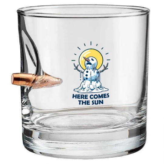 Here Comes The Sun Snowman Bullet Whiskey Glasses