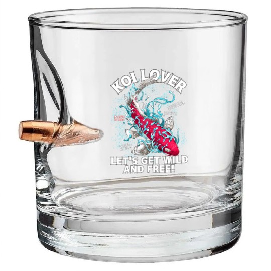 Red Koi elegant animal Bullet Whiskey Glasses
