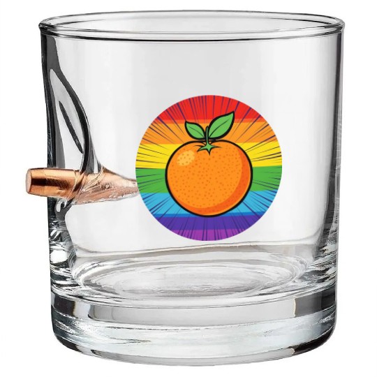 LGBTQ Orange Bullet Whiskey Glasses