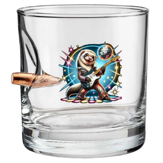 Disco Ball Guitar Ferret Bullet Whiskey Glasses