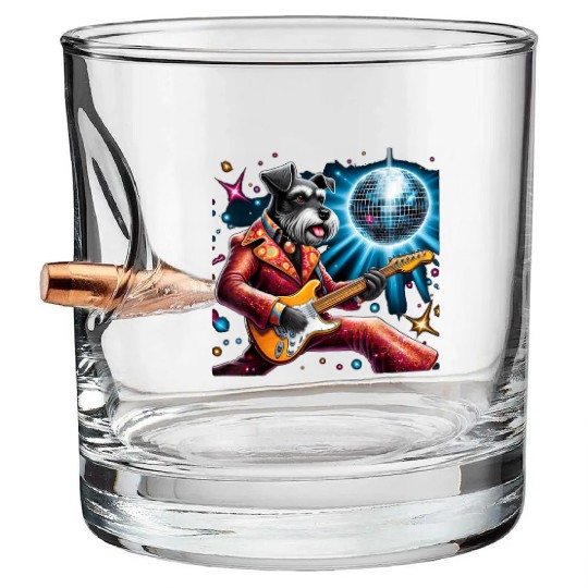 Disco Miniature Schnauzer dog Bullet Whiskey Glasses