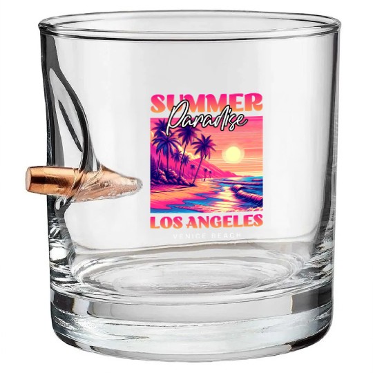 Summer Paradise Los Angeles Venice Beach Bullet Whiskey Glasses