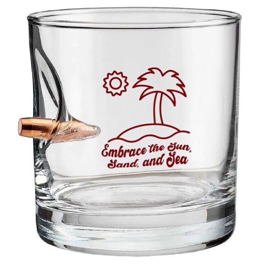 Embrace the Sun, Sand, and Sea Bullet Whiskey Glasses