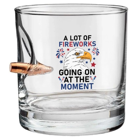 Funny 4Th Of July 2025 A Lot of Fireworks Going on Bullet Whiskey Glasses