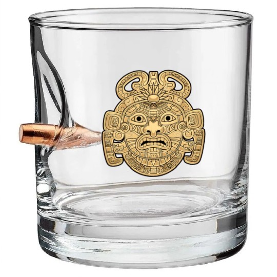 Maya God Mayan Mythology Ancient God K'inich Ahau Bullet Whiskey Glasses