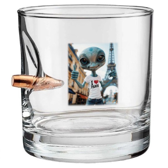 A Alien in Paris. I love Paris Bullet Whiskey Glasses