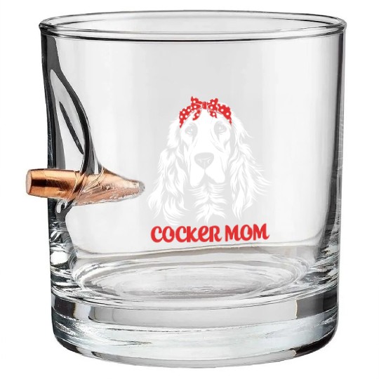 Cute Dog Hair Bow Cocker Spaniel Mom Cocker Mom Bullet Whiskey Glasses
