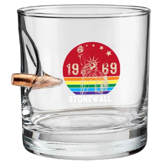 The First Pride Was A Riot 1969 Stonewall LGBTQ Bullet Whiskey Glasses