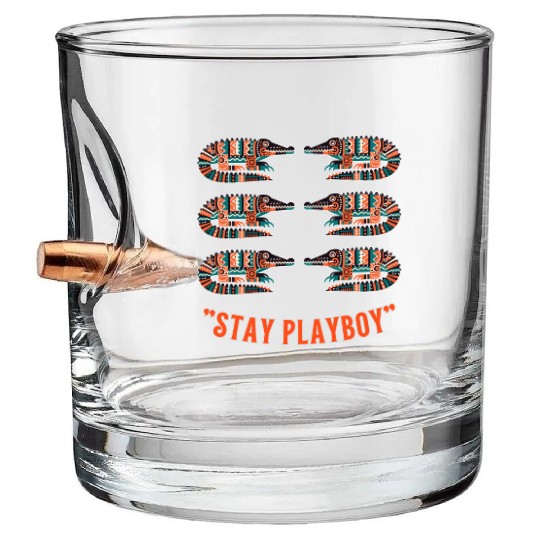 Stylish Playboy with Crocodile Bullet Whiskey Glasses