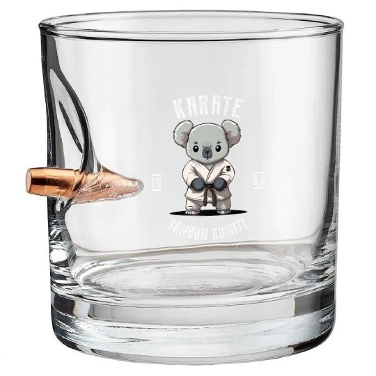 Karate Koala Japanese Martial Premium Bullet Whiskey Glasses