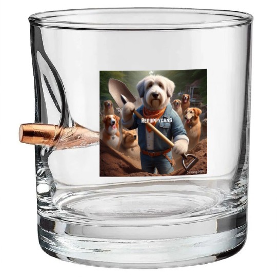 Funny and cute animal or pet Republican Bullet Whiskey Glasses