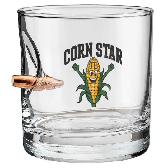 Funny Farm Food Bullet Whiskey Glasses Corny Cob Farmer Corn Star