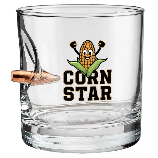 Funny Farm Food Bullet Whiskey Glasses Corny Cob Farmer Corn Star