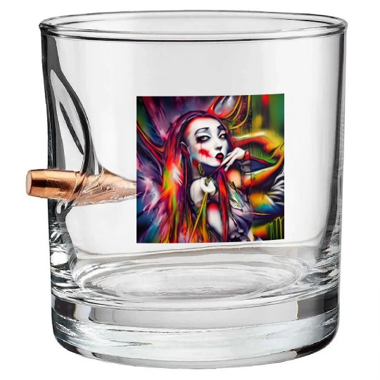 Ghost Witch Vampire Girl Dreams Pop Street Art Bullet Whiskey Glasses