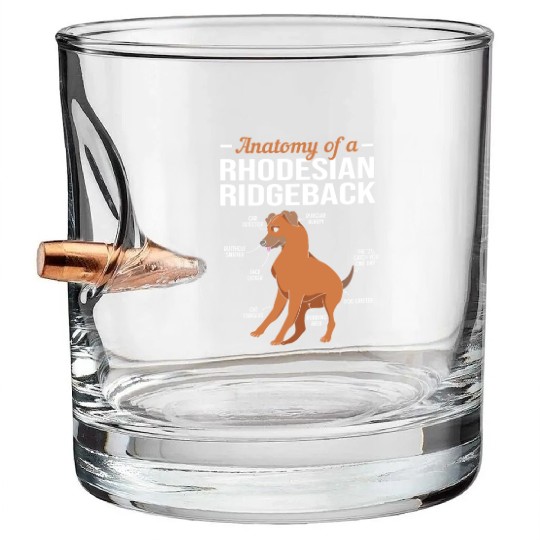 Dog Anatomy Of A Rhodesian Ridgeback Bullet Whiskey Glasses