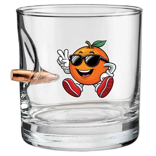 Funny Orange Fruit Relaxing Bullet Whiskey Glasses