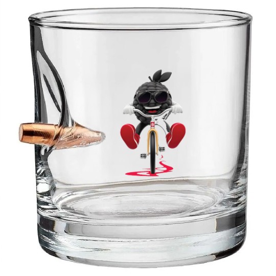 Blackberry Cycling On Bike Realistic Bullet Whiskey Glasses