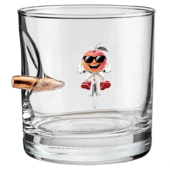 Apricot Cycling On Bike Realistic Bullet Whiskey Glasses
