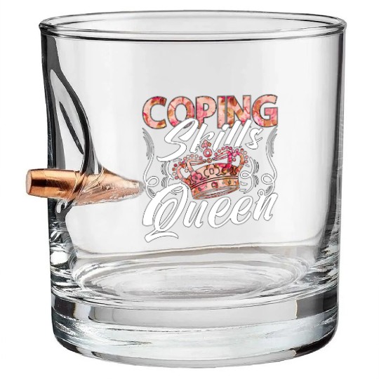 School Counselor Coping Skills Queen Social Worker Bullet Whiskey Glasses