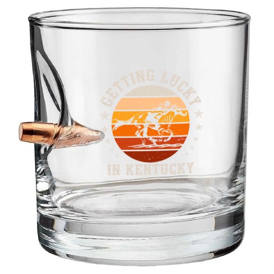 Getting Lucky In Kentucky Horse Racing Bullet Whiskey Glasses