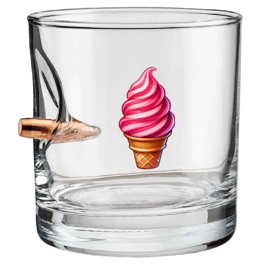 Candy cane ice cream motif in a sweet ice cream Bullet Whiskey Glasses