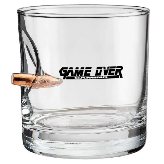 GameOverGaming Metal Gear Solid Black Parody Bullet Whiskey Glasses