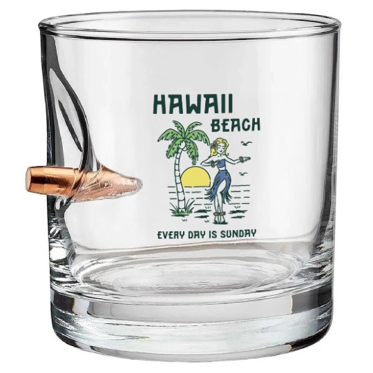 Hawaii Paradise: Tropical Island Vibes Bullet Whiskey Glasses