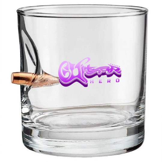 Guitar Hero - Typography Design Bullet Whiskey Glasses