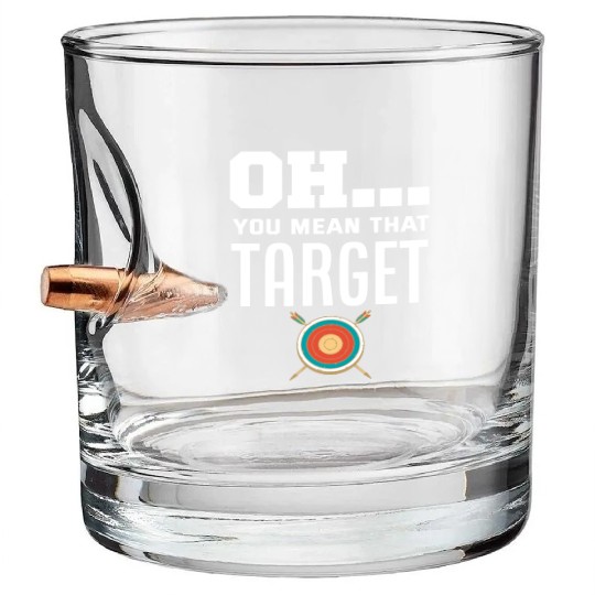 Archer Archery Pun Bullet Whiskey Glasses