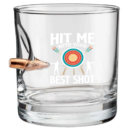 Bow Best Shot Archery Bullet Whiskey Glasses