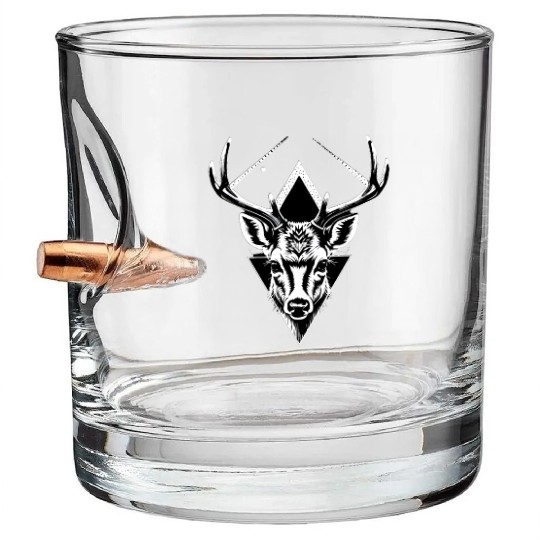Psychedelic Geometric Deer Bullet Whiskey Glasses