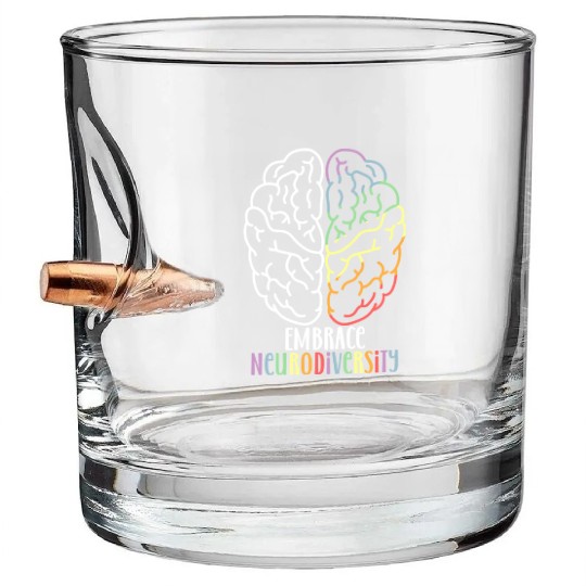 embrace neurodiversity Bullet Whiskey Glasses